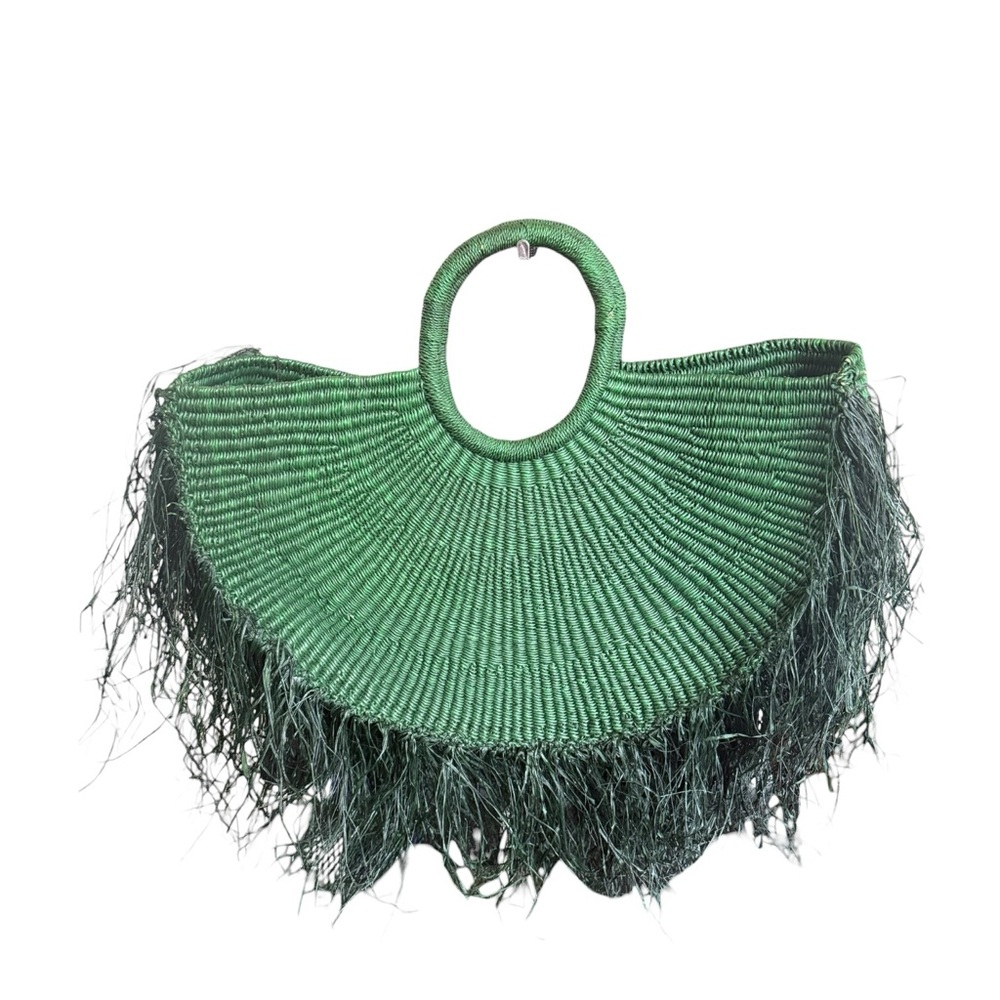 Raffia Handwoven Pink Tote With Fringe | Summer Handbag | Straw Beach Tote - Picture 14 of 14